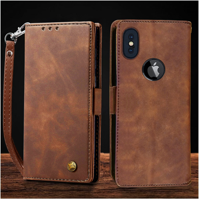 Apple iPhone X | XS Premium PU Leather Wallet flip Cover Case By Excelsior