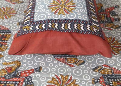 Wanderlust Premium | Full Size 90 x 108 in | 100% Pure Cotton | Double Bedsheet with 2 Pillow Covers (Jaipuri, Design 1)