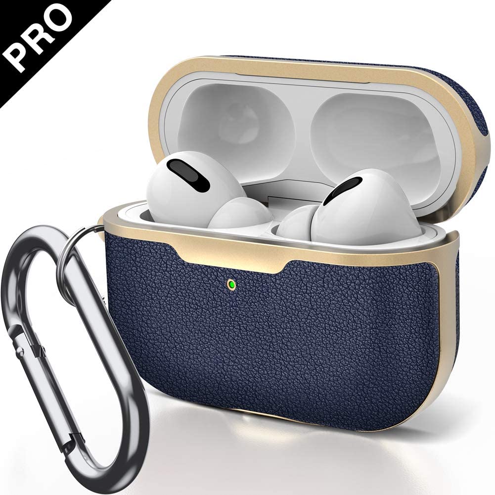 Excelsior Premium Portable PU Leather |Visible Front LED| Shock & Scratch-Resistant | Wireless Charging Case Cover | with Keychain Compatible with Apple AirPods Pro 3rd Gen
