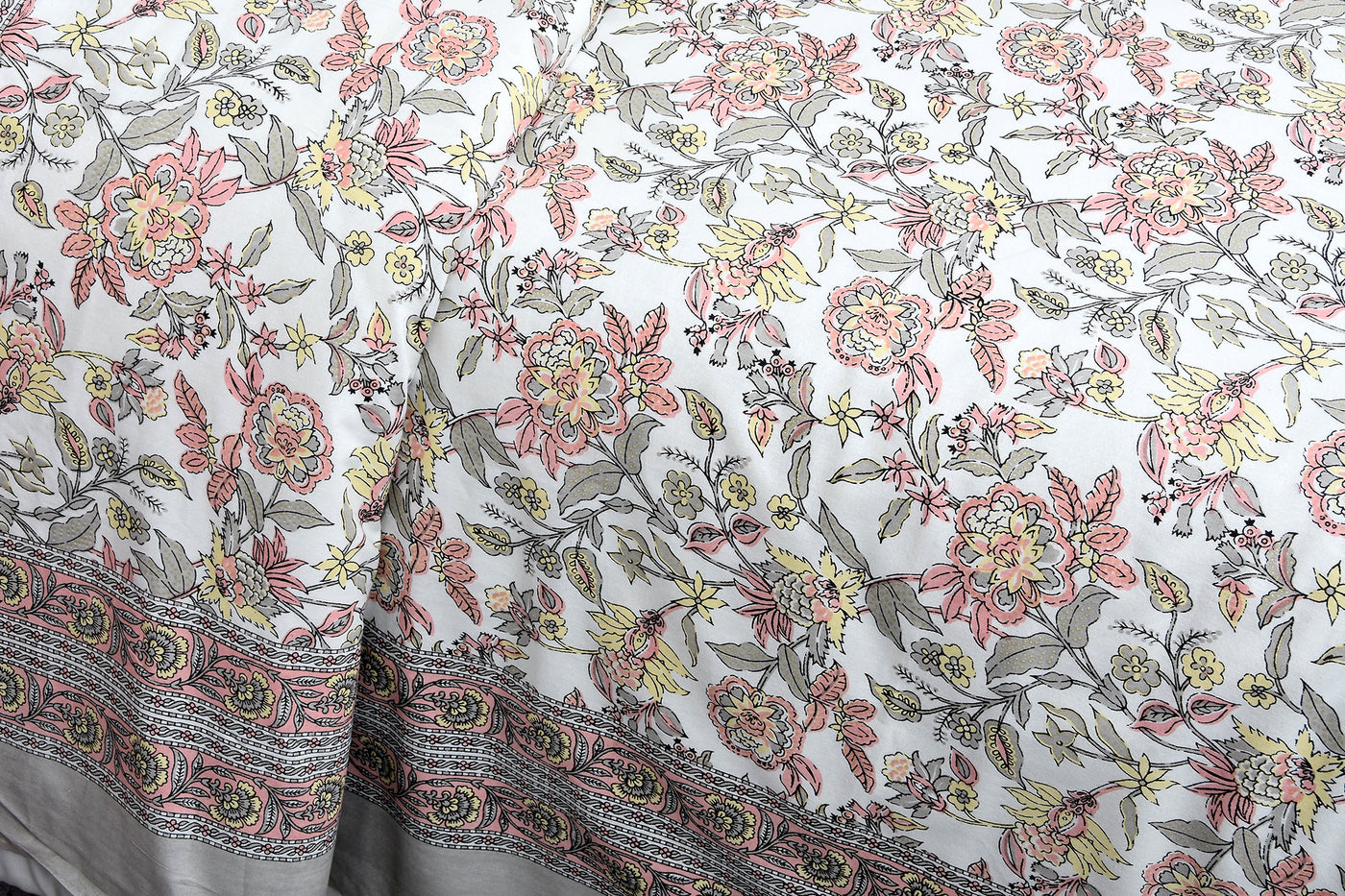 Wanderlust Premium | Full Size 90 x 108 in | 100% Pure Cotton | Double Bedsheet with 2 Pillow Covers (ETHJAI05)