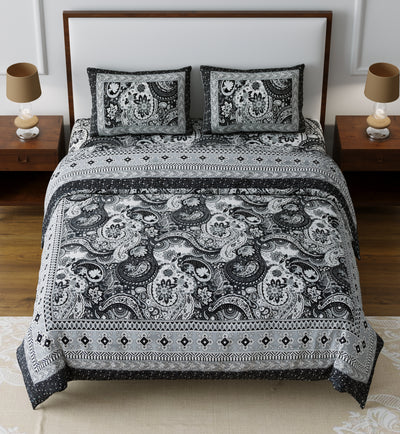 Braise Premium | Full Size 93 x 108 in | 100% Pure Cotton | Double Bedsheet with 2 Pillow Covers (MN02)