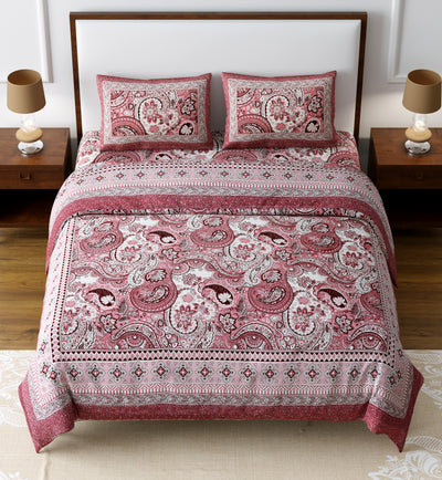 Braise Premium | Full Size 93 x 108 in | 100% Pure Cotton | Double Bedsheet with 2 Pillow Covers (MN02)