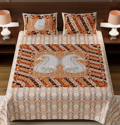 Braise Premium | Full Size 93 x 108 in | 100% Pure Cotton | Double Bedsheet with 2 Pillow Covers (RUGS01)