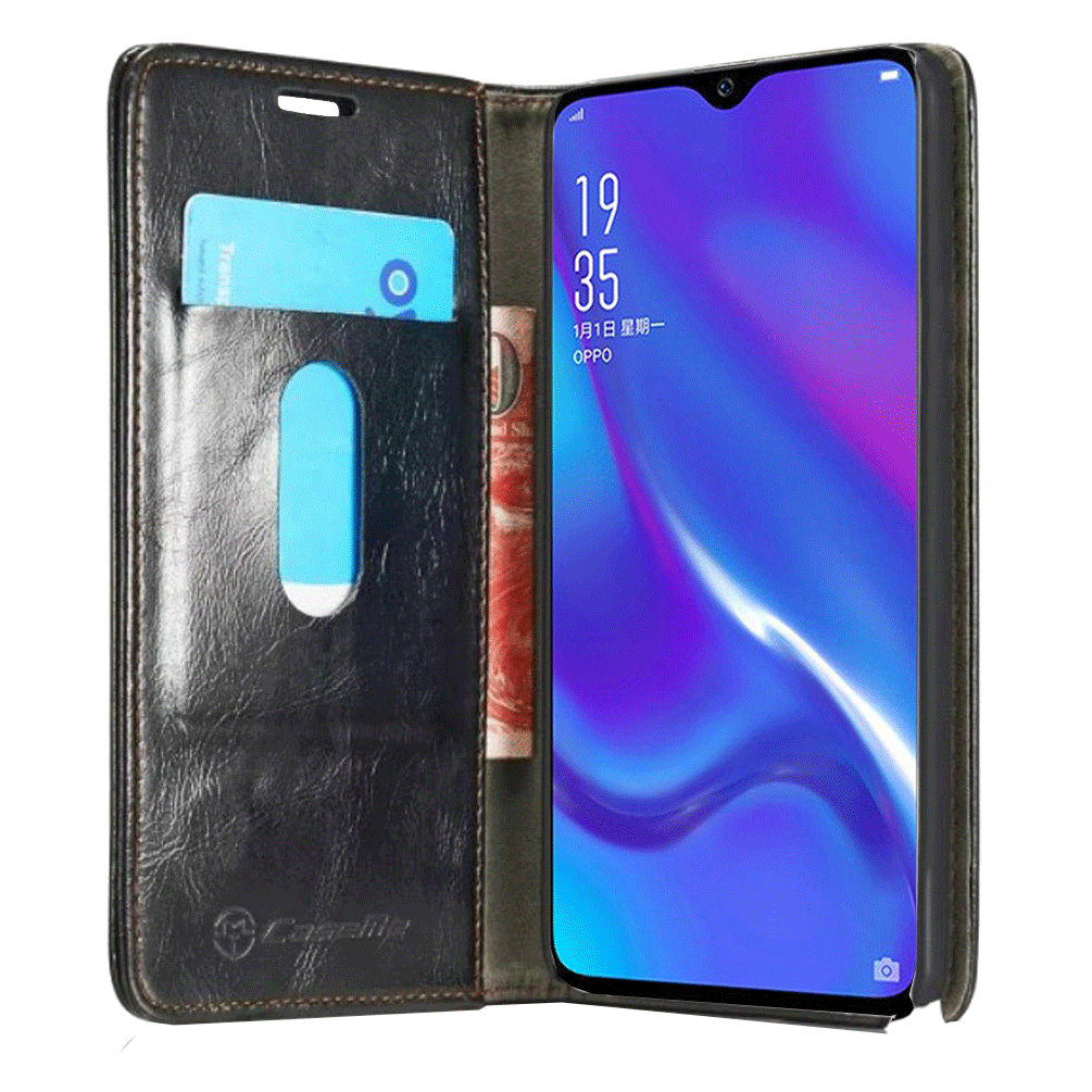Excelsior Premium PU Leather Wallet flip Cover Case For Oppo K1