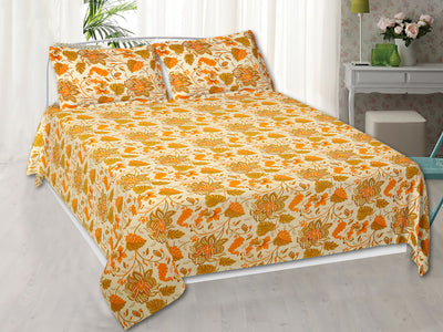 Braise Premium | Full Size 90 x 108 in | 100% Pure Cotton | Double Bedsheet with 2 Pillow Covers (ANKI01)
