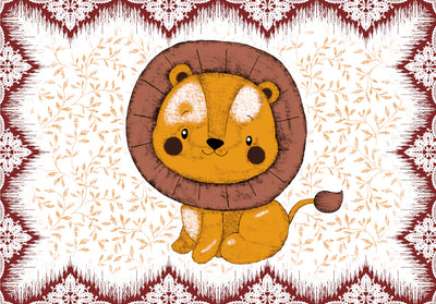 Wanderlust Premium | Kids Collection | King Size 100 x 108 in | 100% Pure Cotton | Bedsheet For Double Bed with 2 Pillow Covers - Baby Lion Design