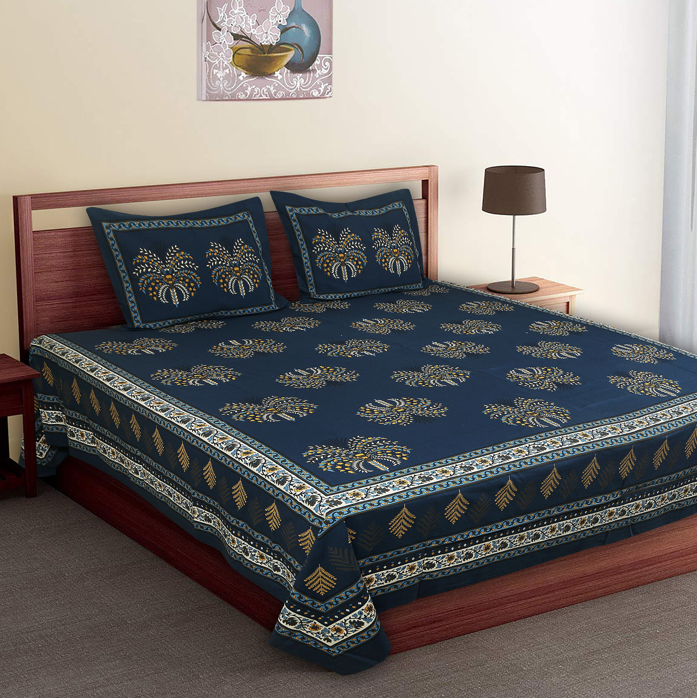 blue Bedsheet for double bed