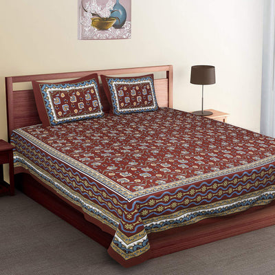 Coffee color bedsheet with 2 pillow covers for double bed