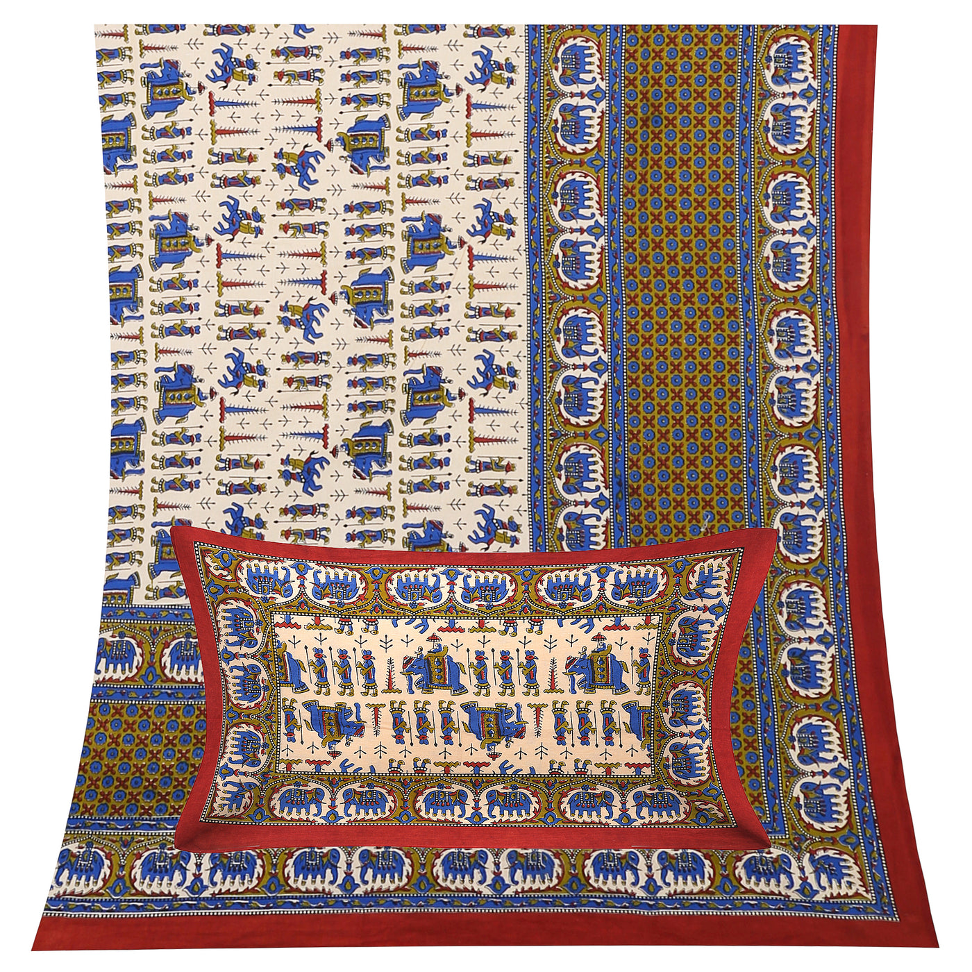 Wanderlust Premium | King Size 100 x 108 in | 100% Pure Cotton | Double Bedsheet with 2 Pillow Covers (BG 02)