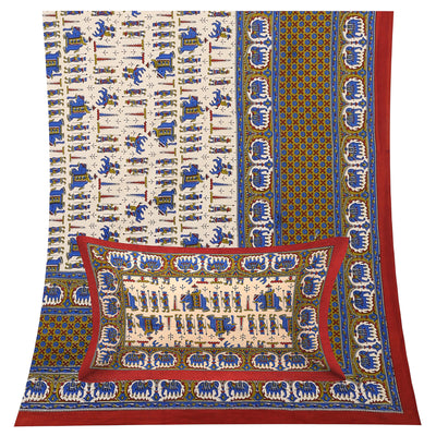 Wanderlust Premium | King Size 100 x 108 in | 100% Pure Cotton | Double Bedsheet with 2 Pillow Covers (BG 02)
