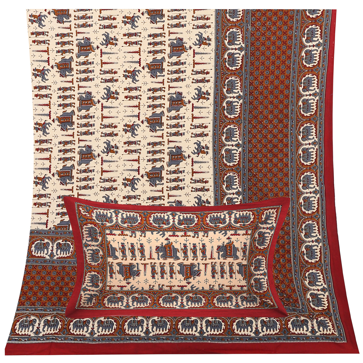 Wanderlust Premium | King Size 100 x 108 in | 100% Pure Cotton | Double Bedsheet with 2 Pillow Covers (BG 02)
