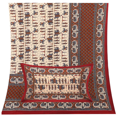 Wanderlust Premium | King Size 100 x 108 in | 100% Pure Cotton | Double Bedsheet with 2 Pillow Covers (BG 02)