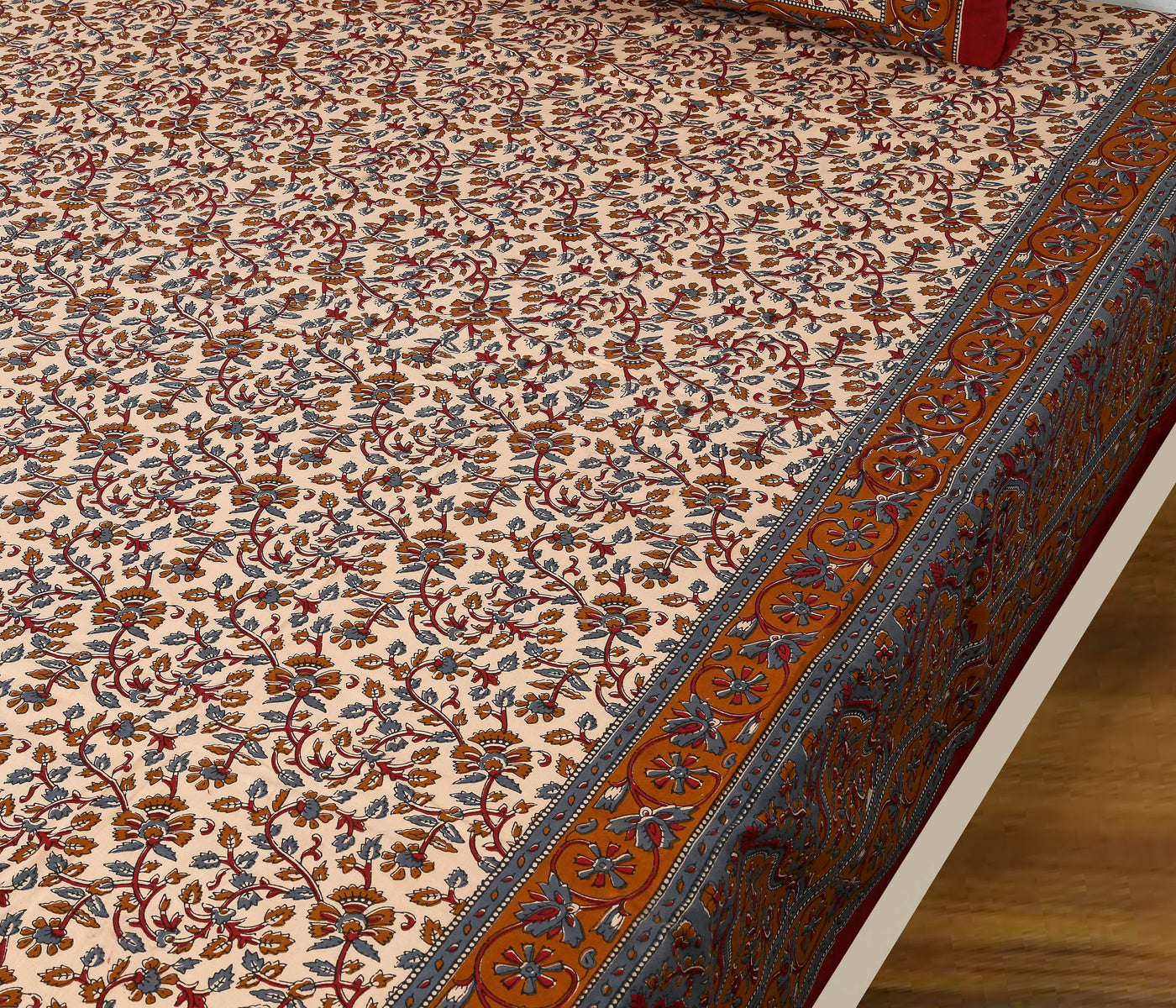 Wanderlust Premium | King Size 100 x 108 in | 100% Pure Cotton | Double Bedsheet with 2 Pillow Covers (BG 07)