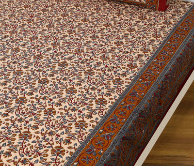 Wanderlust Premium | King Size 100 x 108 in | 100% Pure Cotton | Double Bedsheet with 2 Pillow Covers (BG 07)
