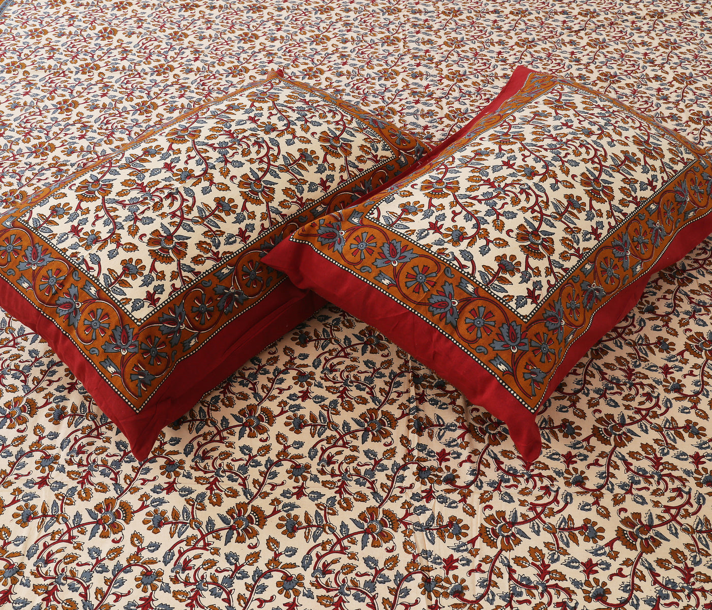 Wanderlust Premium | King Size 100 x 108 in | 100% Pure Cotton | Double Bedsheet with 2 Pillow Covers (BG 07)
