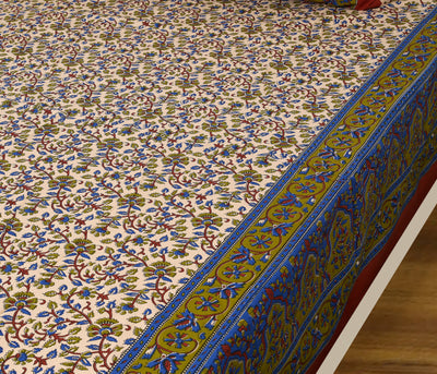 Wanderlust Premium | King Size 100 x 108 in | 100% Pure Cotton | Double Bedsheet with 2 Pillow Covers (BG 07)