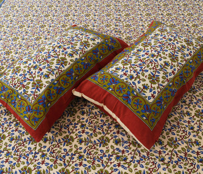 Wanderlust Premium | King Size 100 x 108 in | 100% Pure Cotton | Double Bedsheet with 2 Pillow Covers (BG 07)