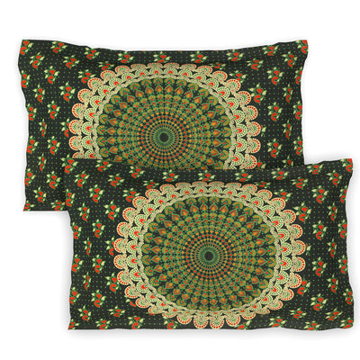 Wanderlust Premium | Full Size 90 x 108 in | 100% Pure Cotton | Double Bedsheet with 2 Pillow Covers (Barmeri Designs)