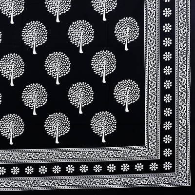 Braise Premium | Full Size 90 x 108 in | 100% Pure Cotton | Double Bedsheet with 2 Pillow Covers (Black and White Designs)