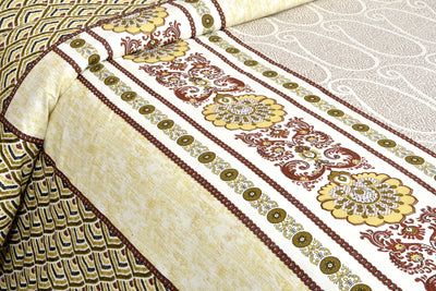 Braise Premium | Full Size 95 x 108 in | 100% Pure Cotton | Double Bedsheet with 2 Pillow Covers (Block Buti Design)