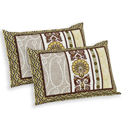 Braise Premium | Full Size 95 x 108 in | 100% Pure Cotton | Double Bedsheet with 2 Pillow Covers (Block Buti Design)