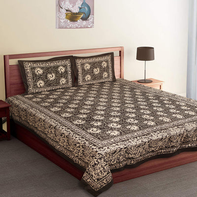 Braise Premium | Full Size 90 x 108 in | 100% Pure Cotton | Double Bedsheet with 2 Pillow Covers (BLDAABU01)