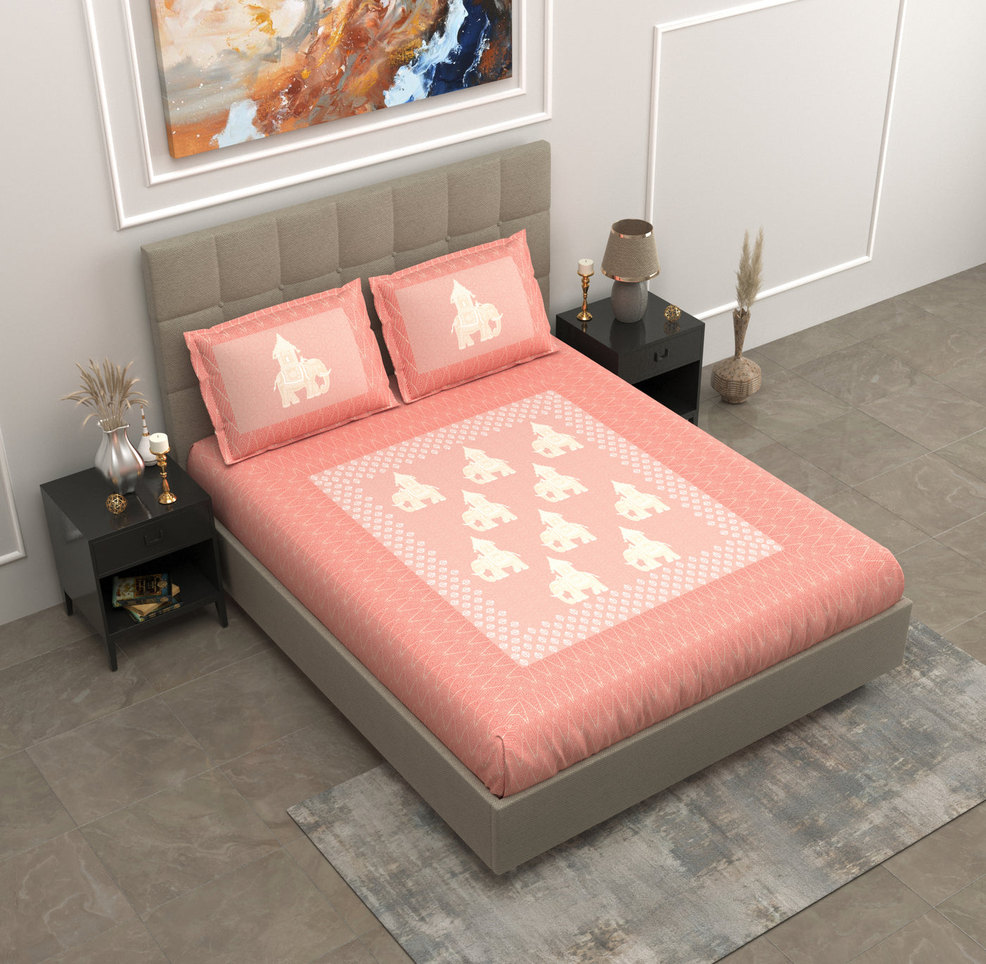 peach cotton bedsheet