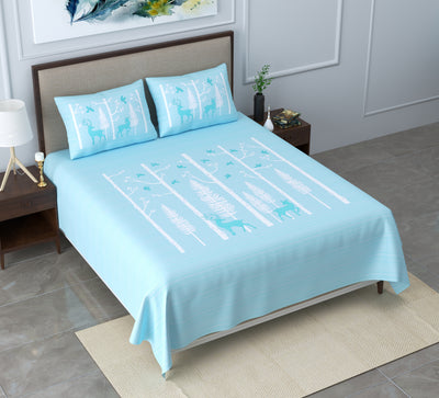 rajasthani bedsheet blue