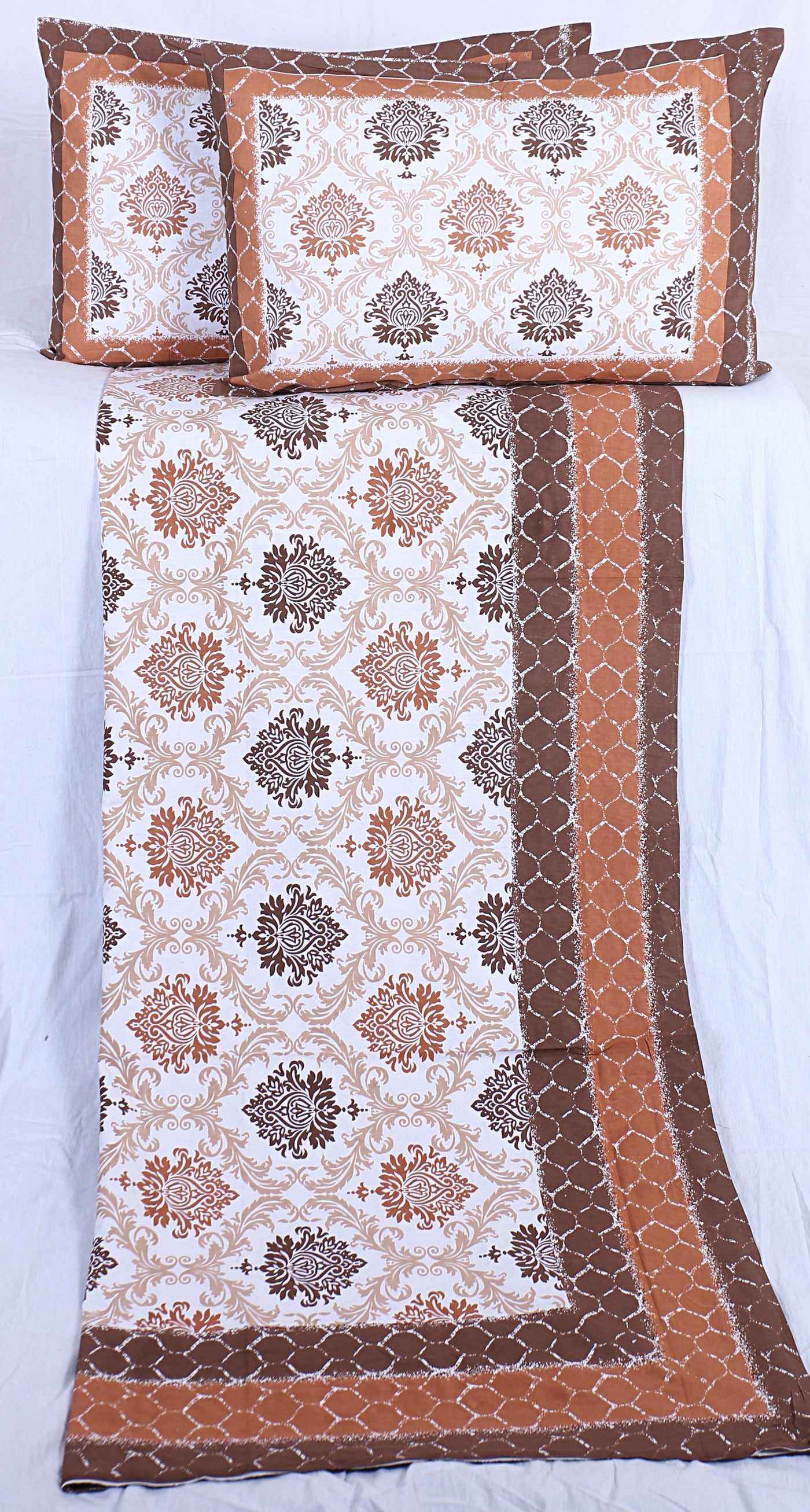 Braise Premium | King Size 90 x 108 in | 100% Pure Cotton | Double Bedsheet with 2 Pillow Covers (DLGT 05)