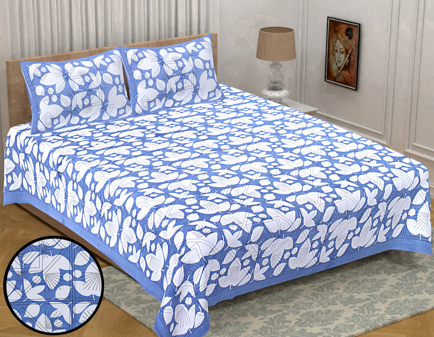 Braise Premium | King Size 90 x 108 in | 100% Pure Cotton | Double Bedsheet with 2 Pillow Covers (DLGT 04)