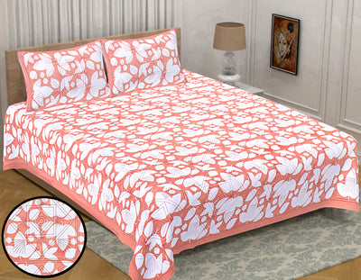Wanderlust  Premium | King Size 90 x 108 in | 100% Pure Cotton | Double Bedsheet with 2 Pillow Covers (DLGT 04)