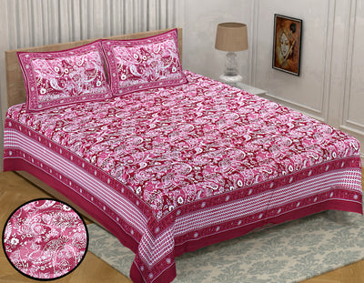 Wanderlust Premium | King Size 90 x 108 in | 100% Pure Cotton | Double Bedsheet with 2 Pillow Covers (DLGT 01)