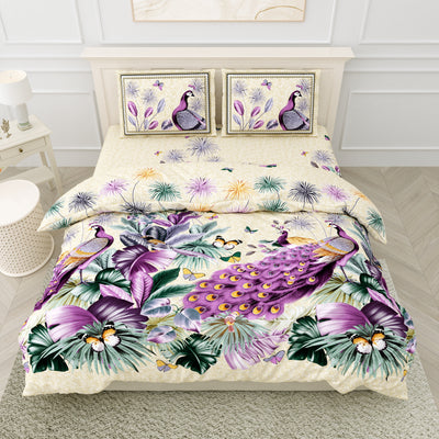 Wanderlust Premium | Super King Size 108 x 108 in | 100% Pure Cotton | Double Bedsheet with 2 Pillow Covers DG05