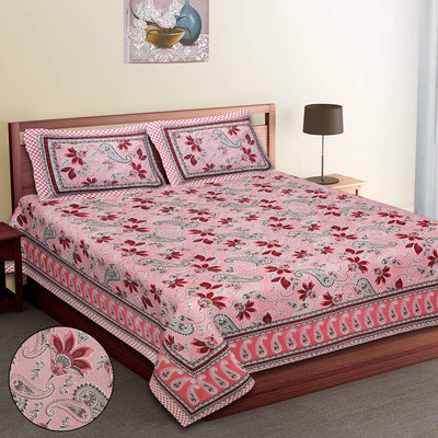 Wanderlust Premium | Super King Size 108 x 108 in | 100% Pure Cotton | Bedsheet for Double Bed with 2 Pillow Covers - EMP01