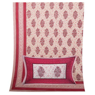 Wanderlust Premium | Super King Size 108 x 108 in | 100% Pure Cotton | Bedsheet for Double Bed with 2 Pillow Covers - EMP05