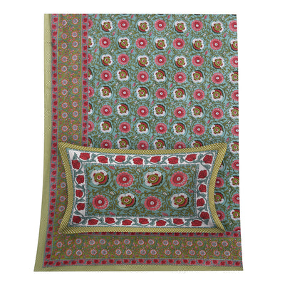 Wanderlust Premium | Super King Size 108 x 108 in | 100% Pure Cotton | Bedsheet for Double Bed with 2 Pillow Covers - EMP03