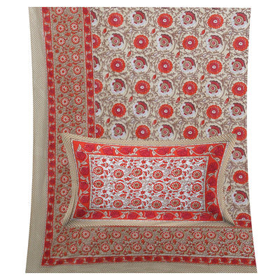 Wanderlust Premium | Super King Size 108 x 108 in | 100% Pure Cotton | Bedsheet for Double Bed with 2 Pillow Covers - EMP03
