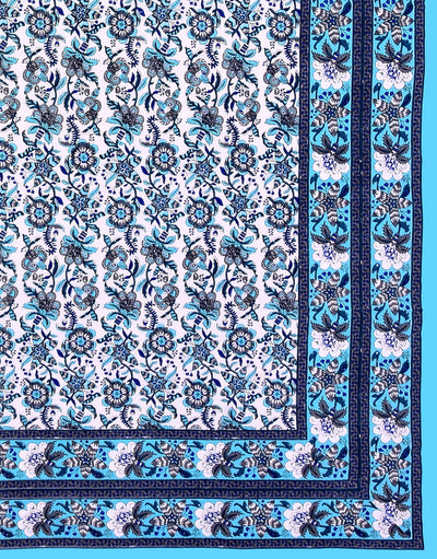Wanderlust Premium | Full Size 90 x 108 in | 100% Pure Cotton | Double Bedsheet with 2 Pillow Covers (ETHJAI01)
