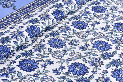 Wanderlust Premium | Full Size 90 x 108 in | 100% Pure Cotton | Double Bedsheet with 2 Pillow Covers (ETHJAI02)