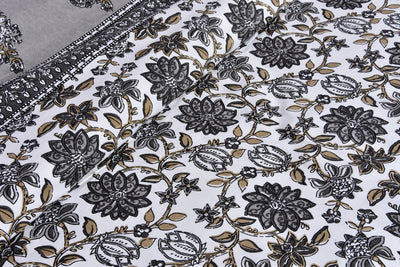 Wanderlust Premium | Full Size 90 x 108 in | 100% Pure Cotton | Double Bedsheet with 2 Pillow Covers (ETHJAI02)