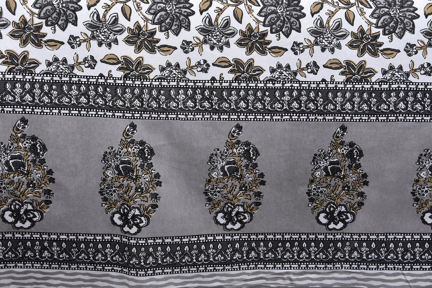 Wanderlust Premium | Full Size 90 x 108 in | 100% Pure Cotton | Double Bedsheet with 2 Pillow Covers (ETHJAI02)