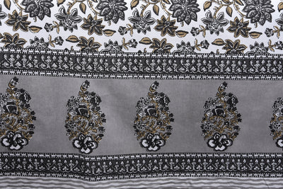 Wanderlust Premium | Full Size 90 x 108 in | 100% Pure Cotton | Double Bedsheet with 2 Pillow Covers (ETHJAI02)