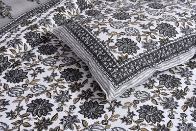 Wanderlust Premium | Full Size 90 x 108 in | 100% Pure Cotton | Double Bedsheet with 2 Pillow Covers (ETHJAI02)