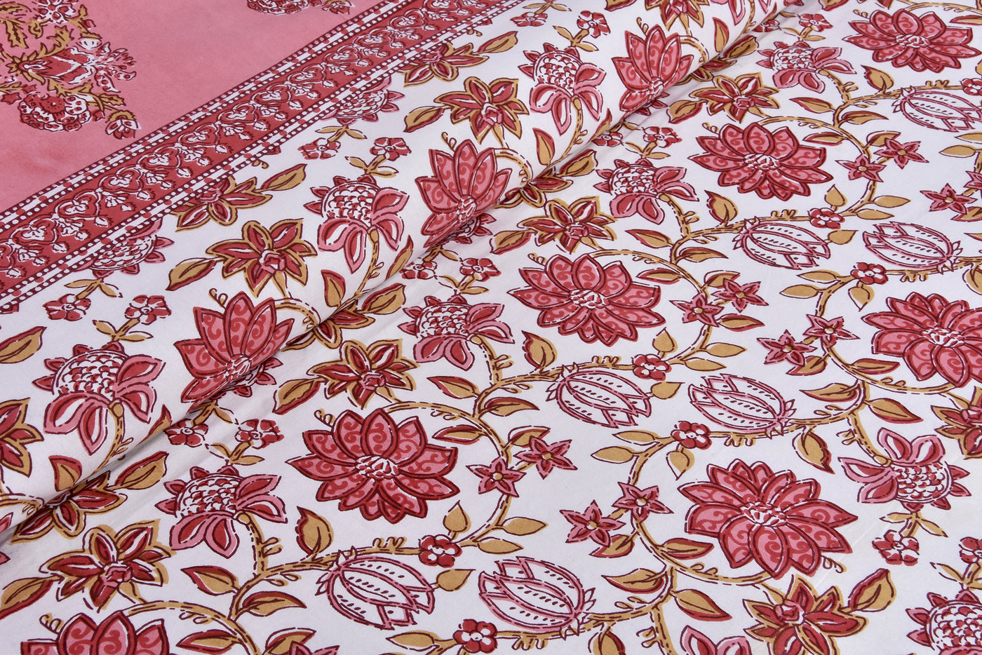 Wanderlust Premium | Full Size 90 x 108 in | 100% Pure Cotton | Double Bedsheet with 2 Pillow Covers (ETHJAI02)