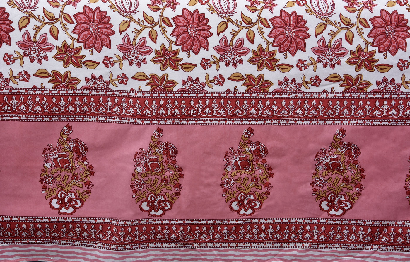 Wanderlust Premium | Full Size 90 x 108 in | 100% Pure Cotton | Double Bedsheet with 2 Pillow Covers (ETHJAI02)