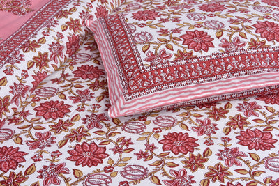 Wanderlust Premium | Full Size 90 x 108 in | 100% Pure Cotton | Double Bedsheet with 2 Pillow Covers (ETHJAI02)