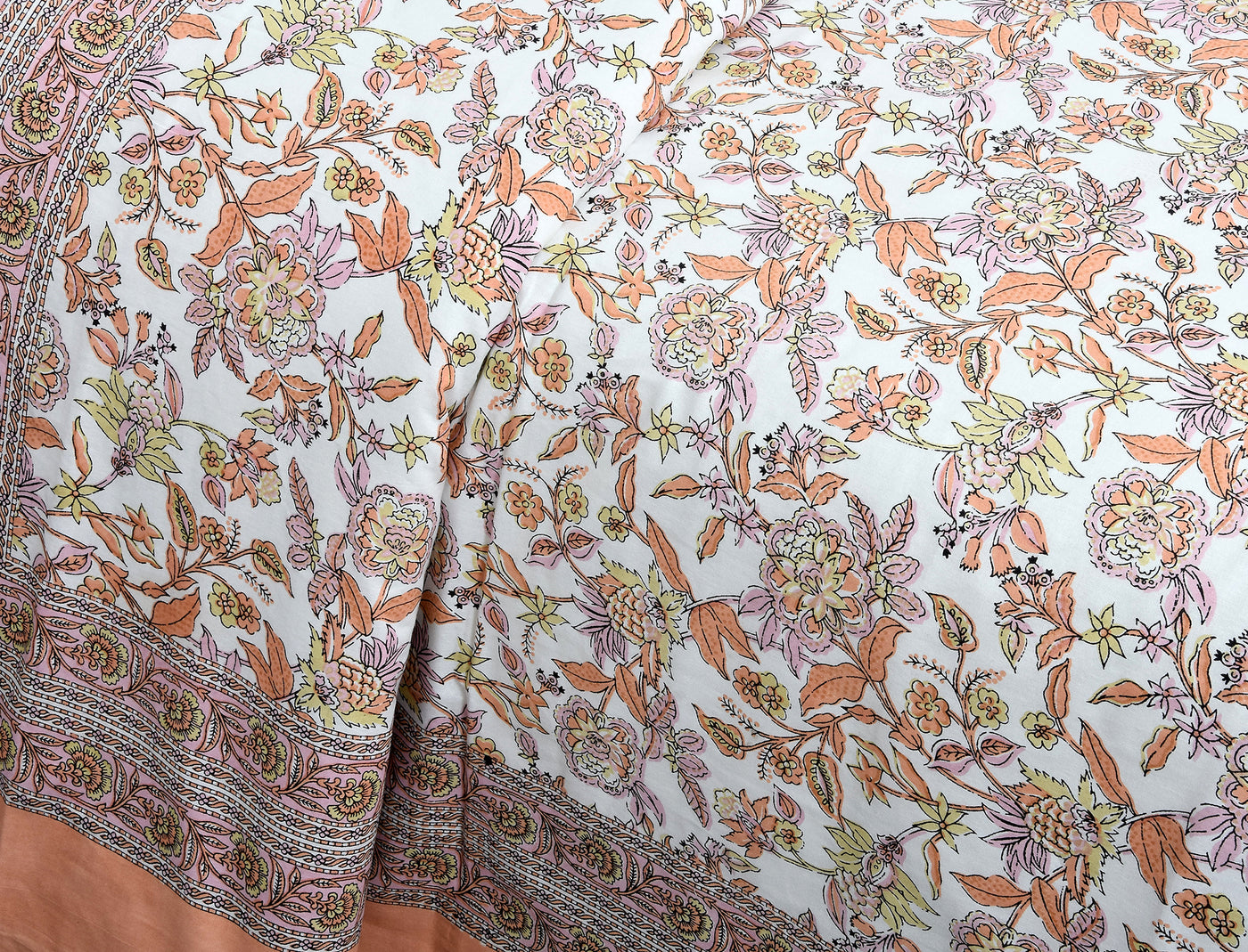 Wanderlust Premium | Full Size 90 x 108 in | 100% Pure Cotton | Double Bedsheet with 2 Pillow Covers (ETHJAI05)