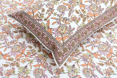 Wanderlust Premium | Full Size 90 x 108 in | 100% Pure Cotton | Double Bedsheet with 2 Pillow Covers (ETHJAI05)
