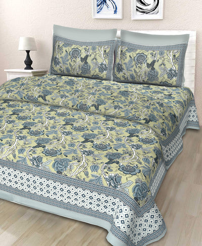 Braise Premium | Full Size 90 x 108 in | 100% Pure Cotton | Double Bedsheet with 2 Pillow Covers (GX03)