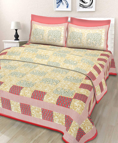 Braise Premium | Full Size 90 x 108 in | 100% Pure Cotton | Double Bedsheet with 2 Pillow Covers (GX04)